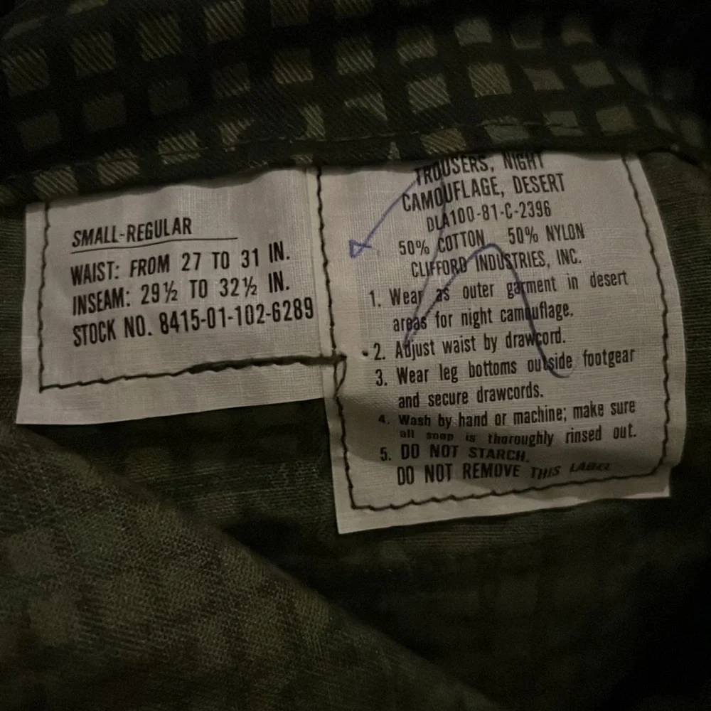 Authentic Vintage Desert Night Camouflage Trousers - Picture 15 of 15